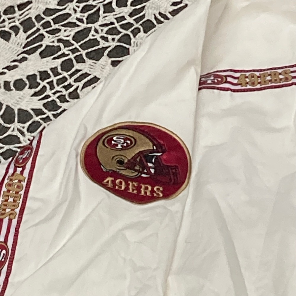 Vintage Pro Player San Francisco 49ers Windbreaker Jacket White Mens XL NFL - Picture 2 of 8